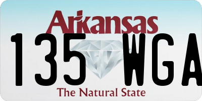AR license plate 135WGA