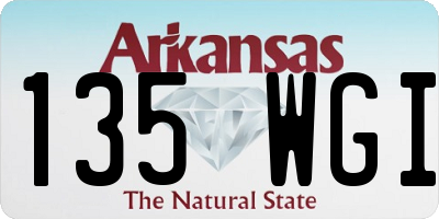 AR license plate 135WGI