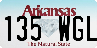 AR license plate 135WGL