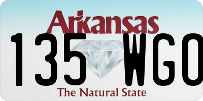 AR license plate 135WGO