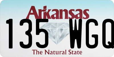 AR license plate 135WGQ