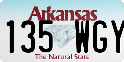AR license plate 135WGY