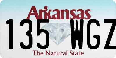 AR license plate 135WGZ