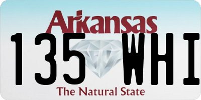 AR license plate 135WHI