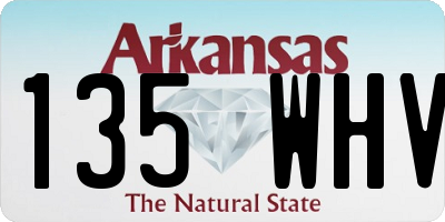 AR license plate 135WHV