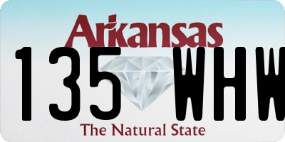 AR license plate 135WHW