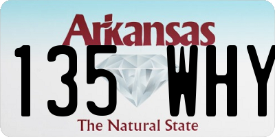 AR license plate 135WHY