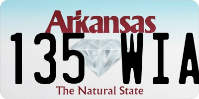 AR license plate 135WIA