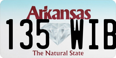 AR license plate 135WIB