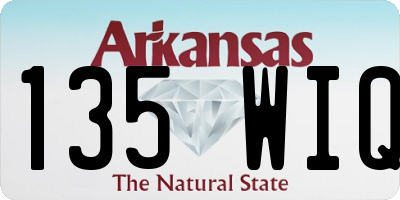 AR license plate 135WIQ