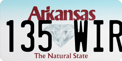 AR license plate 135WIR