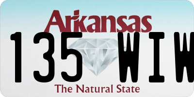 AR license plate 135WIW