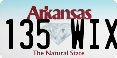 AR license plate 135WIX