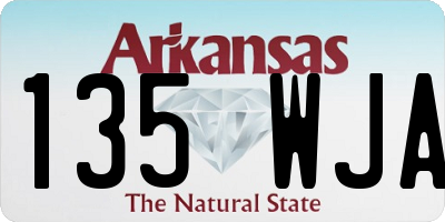AR license plate 135WJA