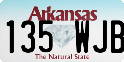 AR license plate 135WJB