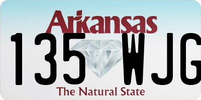 AR license plate 135WJG
