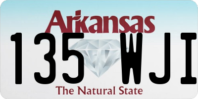 AR license plate 135WJI