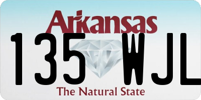 AR license plate 135WJL