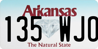 AR license plate 135WJO