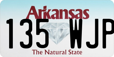 AR license plate 135WJP
