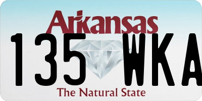 AR license plate 135WKA