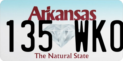 AR license plate 135WKO