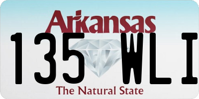 AR license plate 135WLI