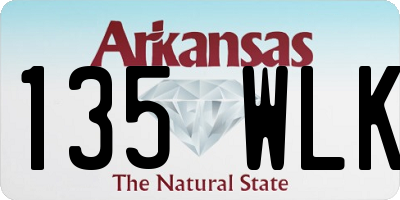 AR license plate 135WLK