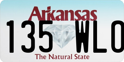 AR license plate 135WLO