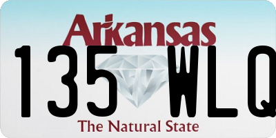 AR license plate 135WLQ