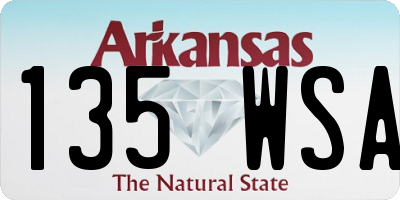 AR license plate 135WSA