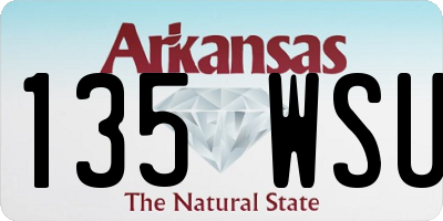 AR license plate 135WSU