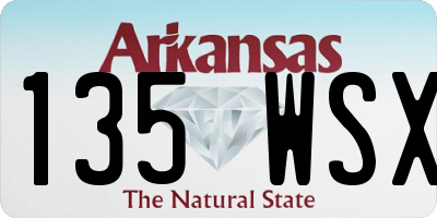 AR license plate 135WSX