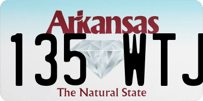 AR license plate 135WTJ