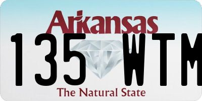 AR license plate 135WTM