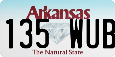 AR license plate 135WUB