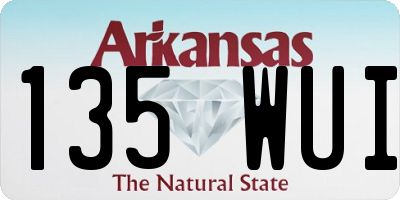 AR license plate 135WUI