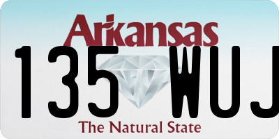 AR license plate 135WUJ