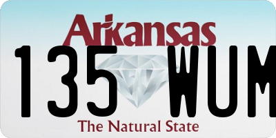AR license plate 135WUM