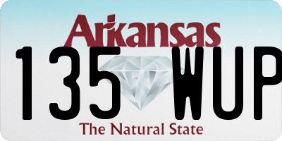 AR license plate 135WUP