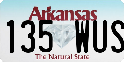AR license plate 135WUS