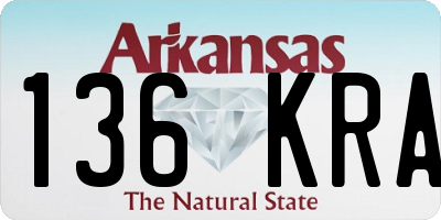 AR license plate 136KRA