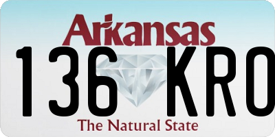 AR license plate 136KRO