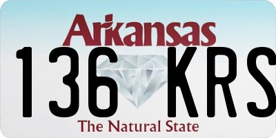AR license plate 136KRS