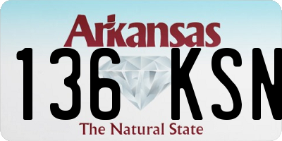 AR license plate 136KSN