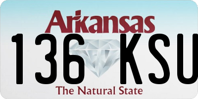 AR license plate 136KSU