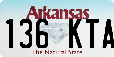 AR license plate 136KTA