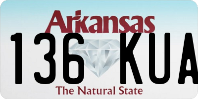 AR license plate 136KUA