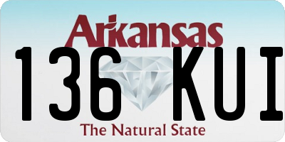 AR license plate 136KUI
