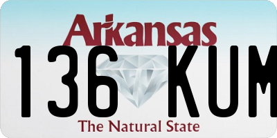 AR license plate 136KUM